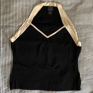 Racerback contrast color sweater tank